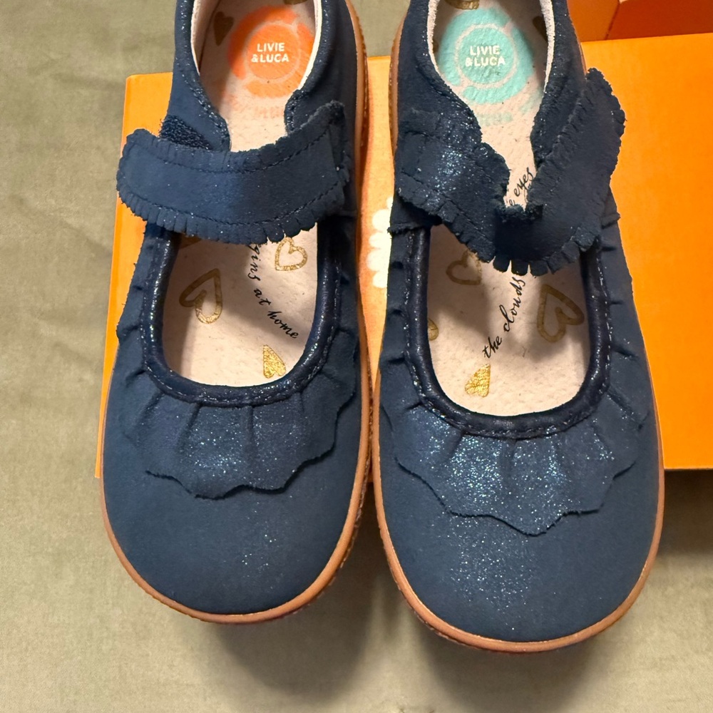 Livie & Luca Sparkly Blue Mary Jane Shoes